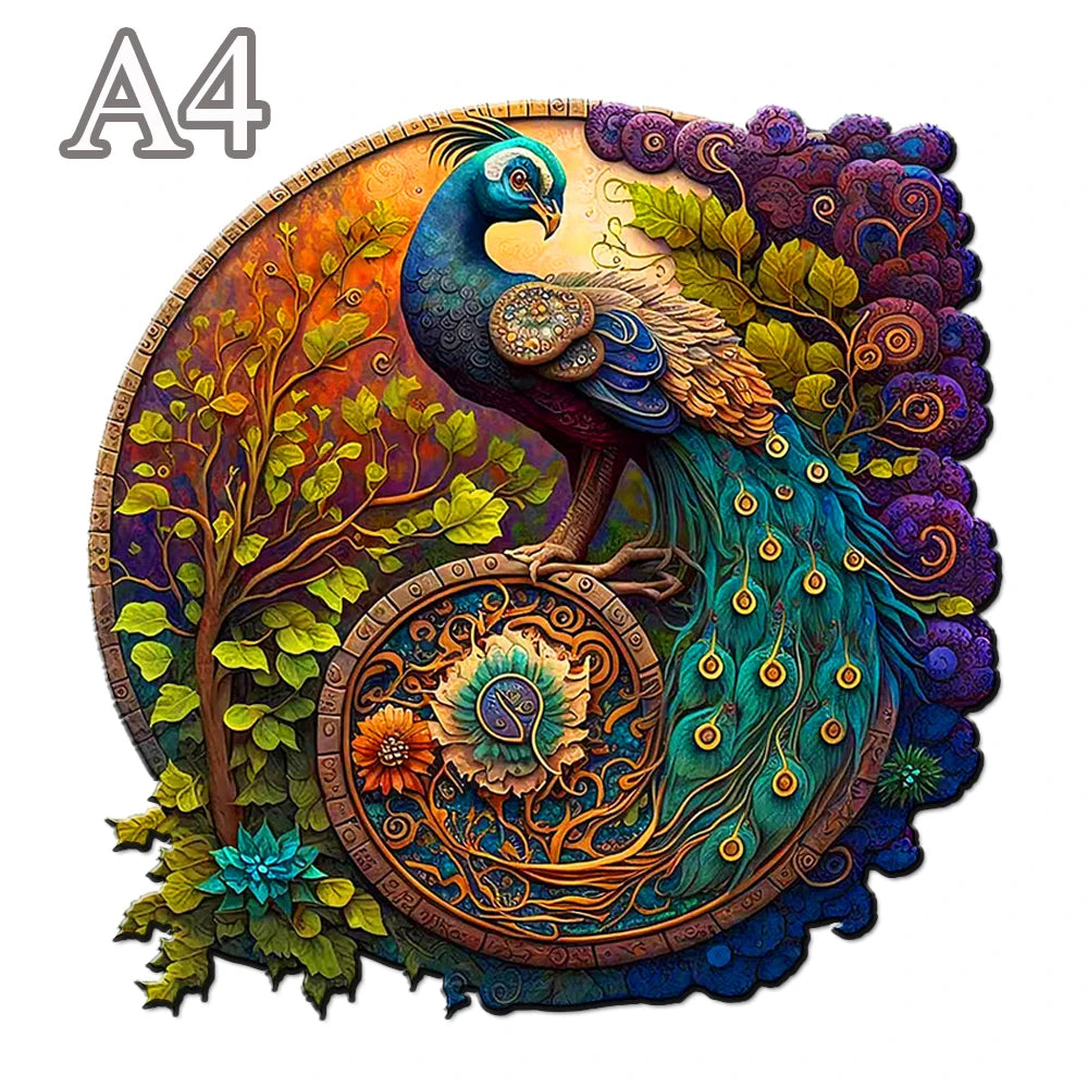 Adult and Children's Animal Wooden Puzzle Refined Bird Figure A3 A4 A5 3D Wooden Crafts Circular Festival Gift Children's Toys