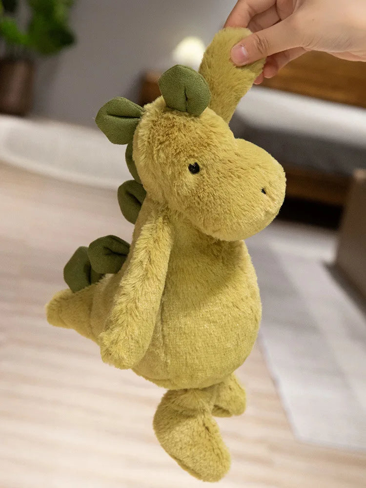 JC Shy Green Dinosaur Series Plush Stuffed Doll Cute Dinosaur Soft Cartoon Chidren Trendy Toy Girl Bag Charm Festive Fun Gifts