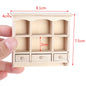 1Pcs Dollhouse Miniature Bookcase Storage Rack Mini Wood Cherry Display Shelf Cabinet Cupboard Doll House Furniture Model Toys