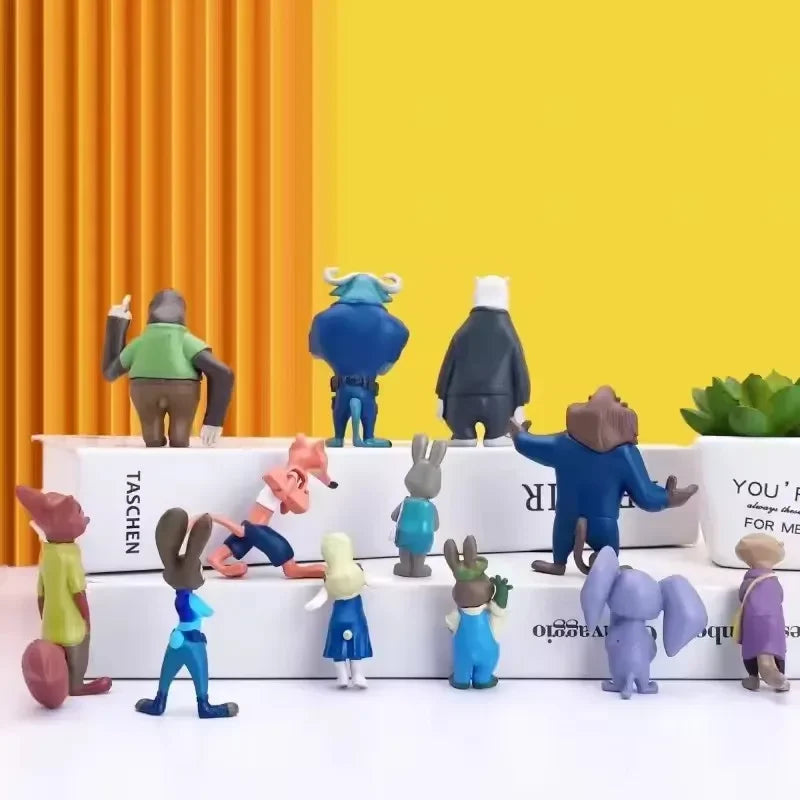 @@ 12pcs/set  Disney Zootopia Animals Action Figure Toys Rabbit Judy Hopps Fox Nick Wilde Movie Kids Gift Collection Figures