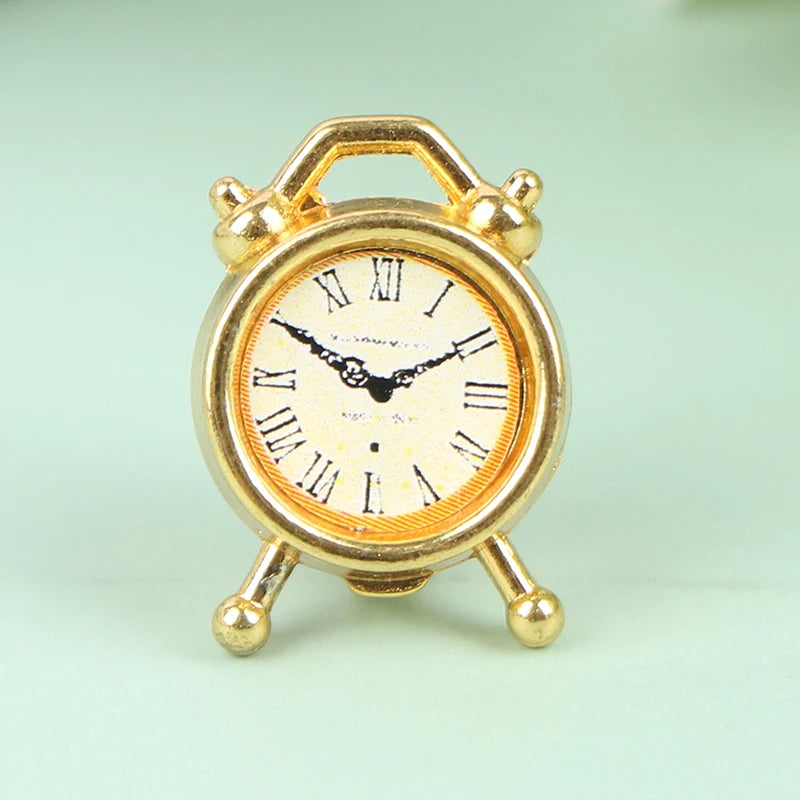 1Pc 1:12 Dollhouse Miniature Alarm Clock Model Doll Home Room Decoration Toy