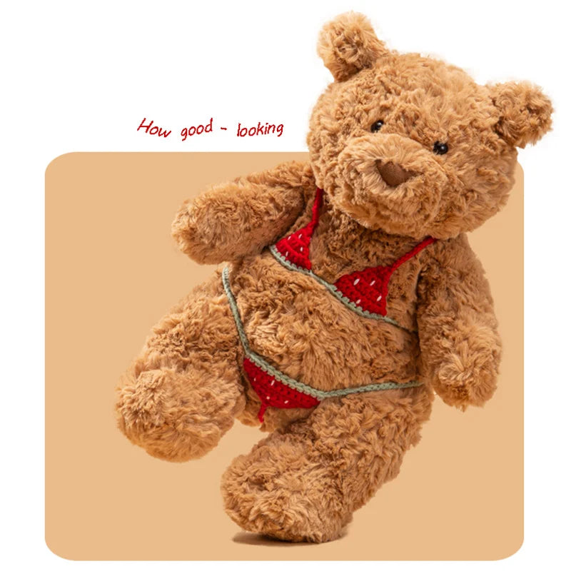 28/36/47CM Bartholomew Bear Plush Toys Soft Stuffed Cartoon Animal Doll Cute Bear Wear Bikini Doll Funny Gifts