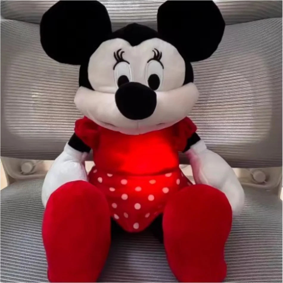 Disney Mickey Mouse Anime Snoopy Breathing Dolls ChildCompanions Soothing Sleeping Music Luminous Sleeping Plush Toys Kids Gifts
