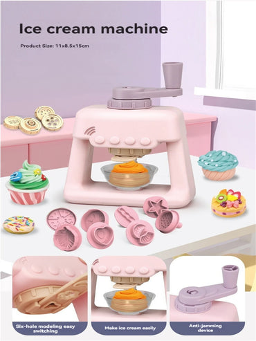 Colorful clay noodle maker, ice cream maker, burger maker, multifunctional puzzle toy set, suitable for boys and girls aged 3-12