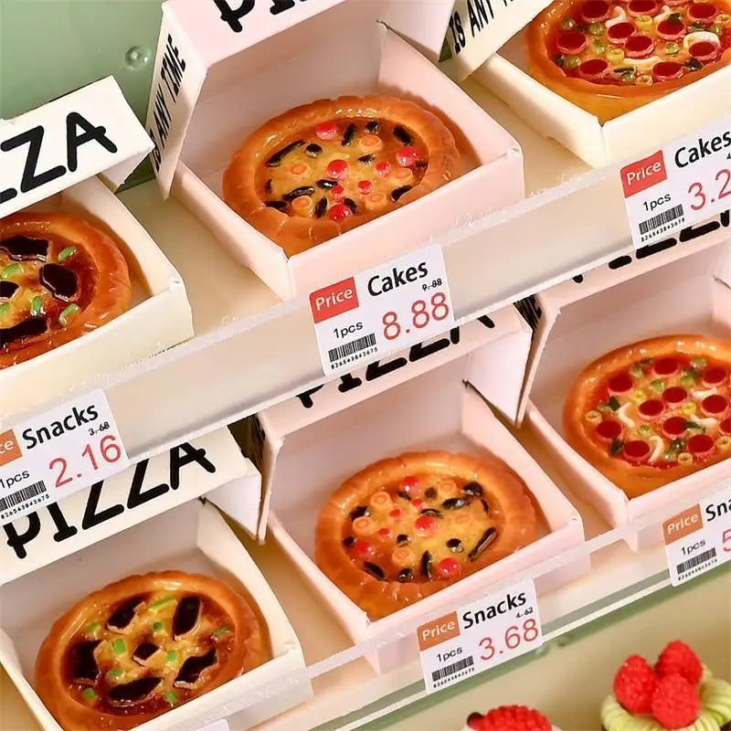 10 PCS Dollhouse Miniature Simulated Pizza Model Kitchen Food Accessories For Doll House Decor Kids Pretend Play Toys Gift