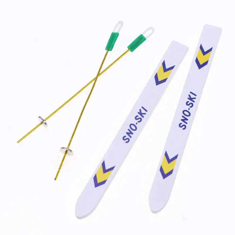 1Set Dollhouse Miniature Wooden Ski Board Christmas Scene Decoration Dolls House Xmas Accessories Kids Toys Gift