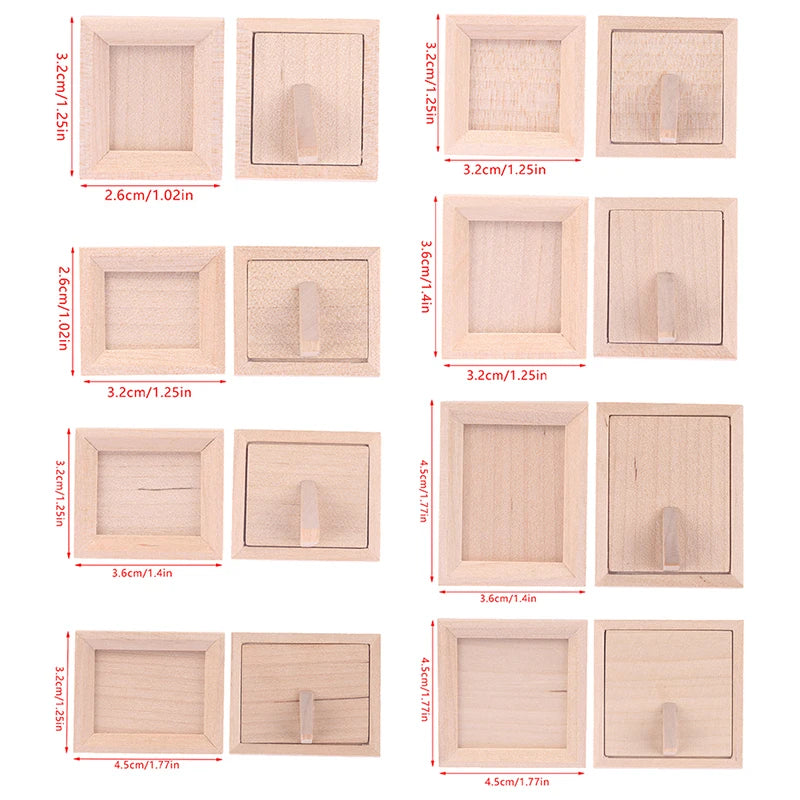 1:12 Dollhouse Miniature Photo Frame With Rear Cover Simulation Furniture Model Living Scene Decor Toy Doll House Accessories