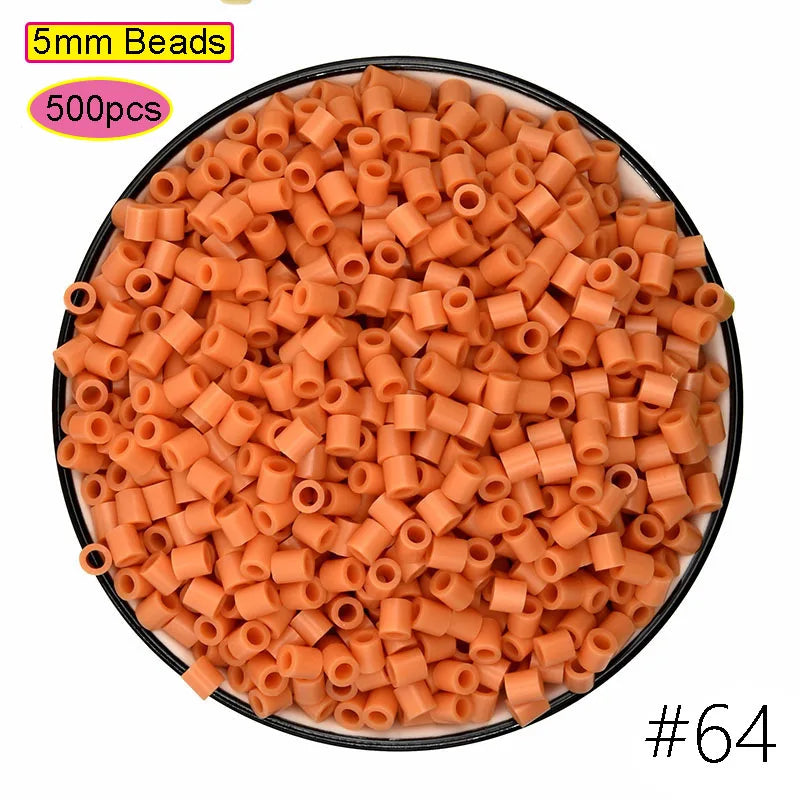 500pcs 5.0mm Perler Beads Pixel Puzzle Fuse&Hama Beads Diy 3D Puzzles Handmade Gift Fuse Beads Kit Iron Toy Educational Toys