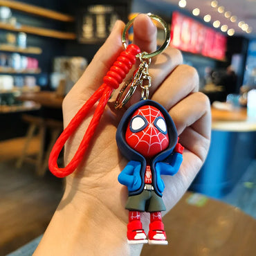 Classic SpiderMan Keychain Pendant Disney Marvel Amazing Inverted Silk Stereo Doll Car Hanging Decor Keychain Birthday Gift Toys