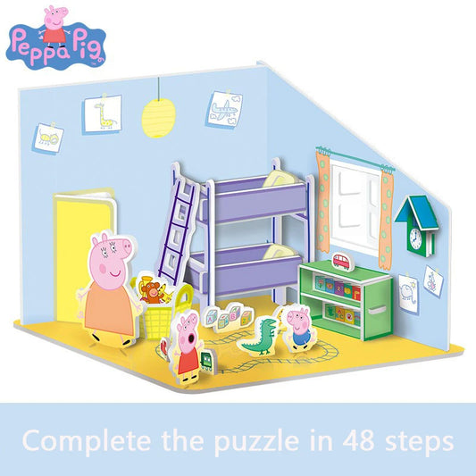 Peppa Pig Puzzle Three dimensional Children's Intelligence Enlightenment George Toys 3-6 Year Old DIY Handmade Gift