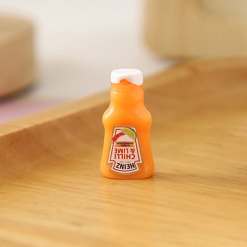 10Pcs Dollhouse Miniature Strawberry Sauce Jam Jar Kitchen Food Accessories For Doll House Decor Kids Pretend Play Toys Gift