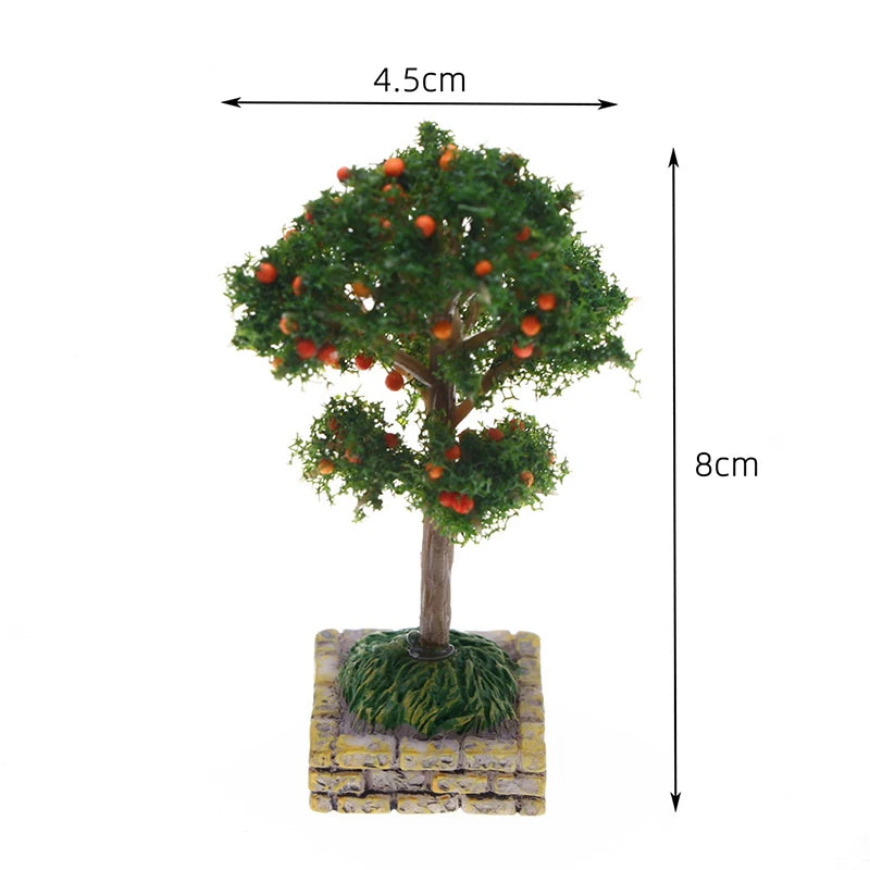 1:12 Dollhouse Miniature Landscape Tree Orange Tree Garden Decor Toy Doll House Accessories