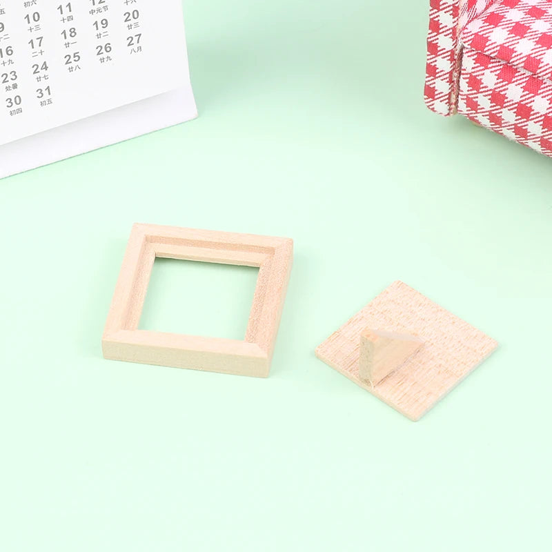 1:12 Dollhouse Miniature Photo Frame With Rear Cover Simulation Furniture Model Living Scene Decor Toy Doll House Accessories