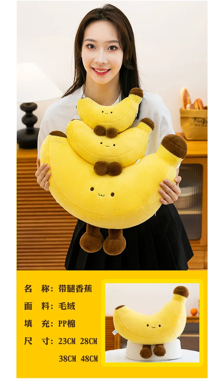 Simulated Fruit Doll Fun Long Leg Banana Children's Doll Pillow Soft and Comfortable Funny Doll Gift