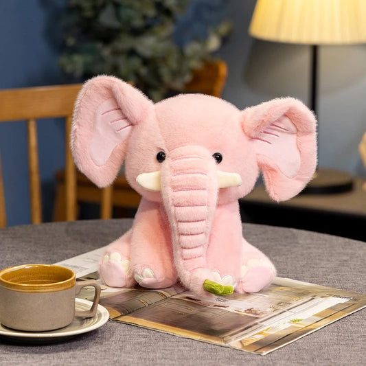 Nice 1pc 25/40cm Cartoon Cute Elephant Plush Doll Long Nose Pink Grey Sitting Animal Stuffed Toy Home Decor Gift For Boys Girls