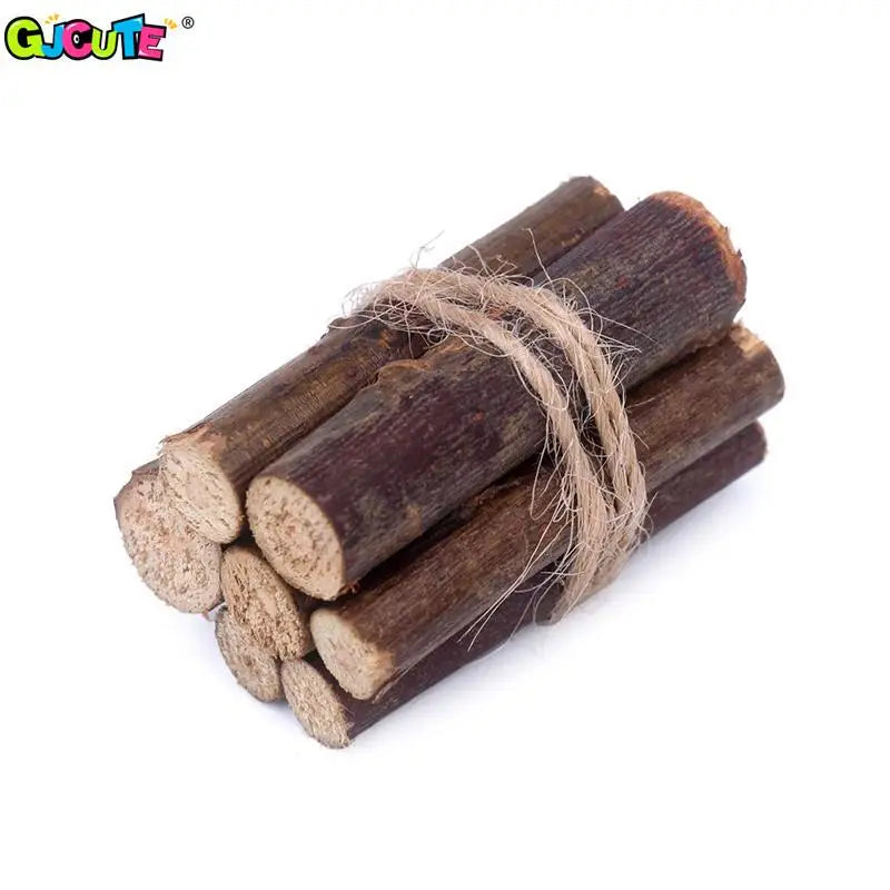 1Pc or 3 Bundles/Set Dollhouse Miniature Bonfire Firewood Model Living Scene Decor Kids Pretend Play Toy Doll House Accessories