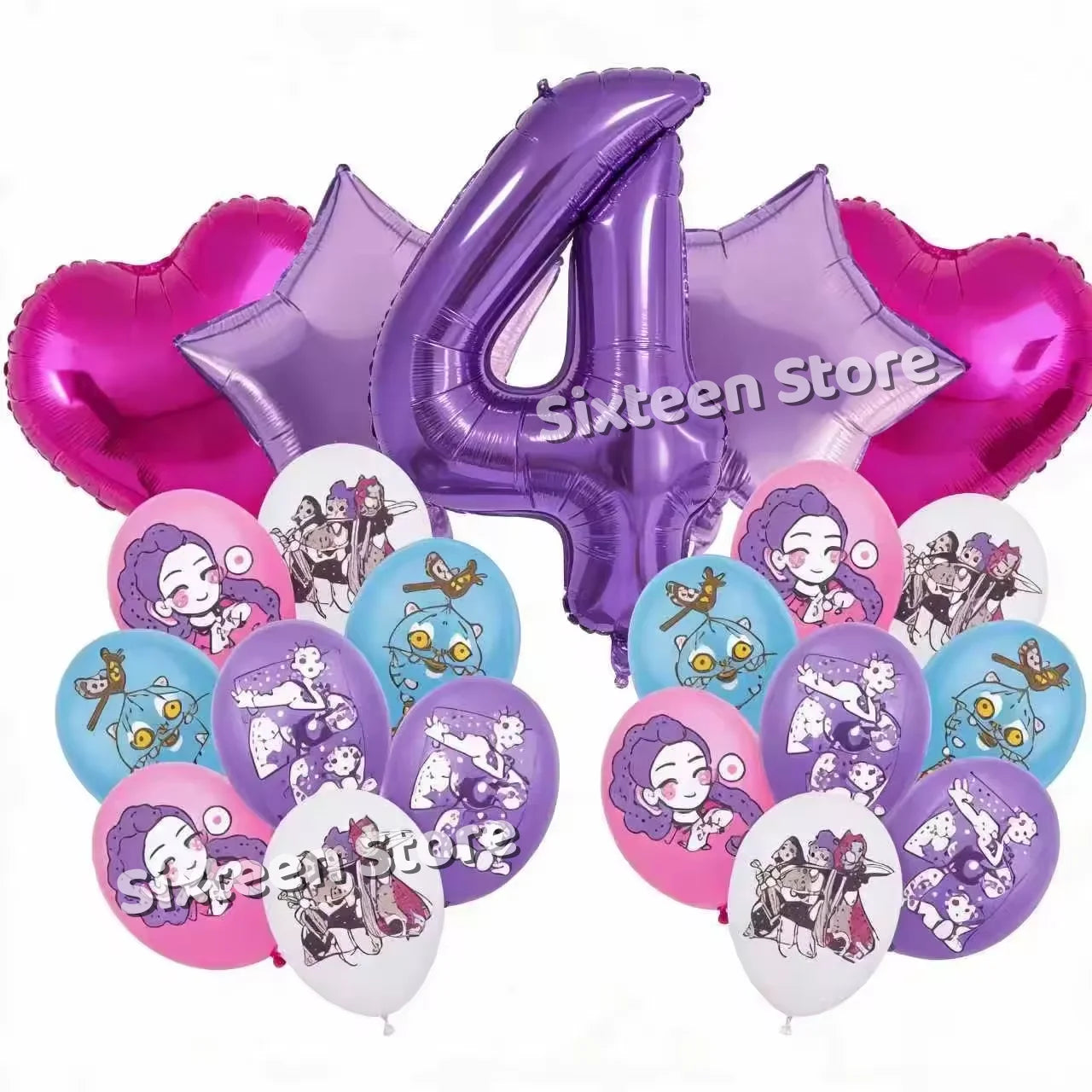 Demones Hunt Cartoon Anime Party Supplies Cutlery Set with Warrior Banner Plate Cake Topper K--Pop Cup for Birthday Party supply