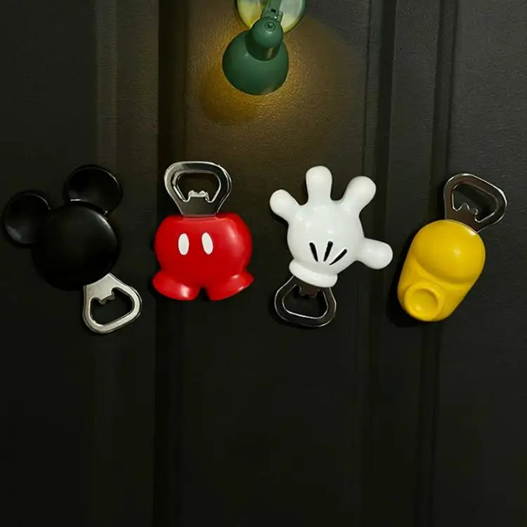 Mickey Mouse Fridge Magnet Bottle Opener Strong Hold for Beer Wine Cans Cool Home Bar Accessory Kawaii Decor