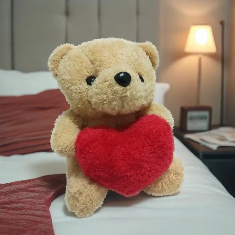 1-5PCS Valentine’s Day Bear Plush Toy Cute Heart-Hugging Stuffed Animal Doll Soft Love Bear Gift for Christmas  Anniversaries