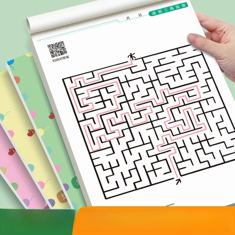 Enhancing Brain Maze Training Book - Attraction Concentration Puzzle for Adolescents Children Maze Game Book Student