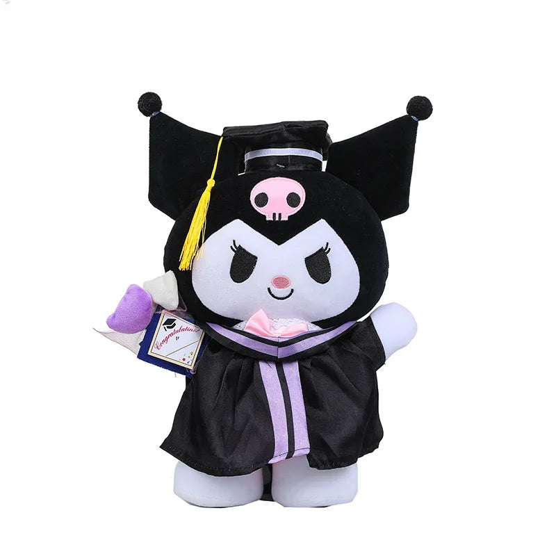 25cm Sanrio Anime Plush Doll Cinnamoroll My Melody Kuromi Hello Kitty Kawaii Soft Stuffed Graduation Gifts