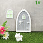1set Dollhouse Miniature Wooden Elf Door Fairy Gnome Window Door Model Doorknob Doll House Garden Decoration Toy Accessories