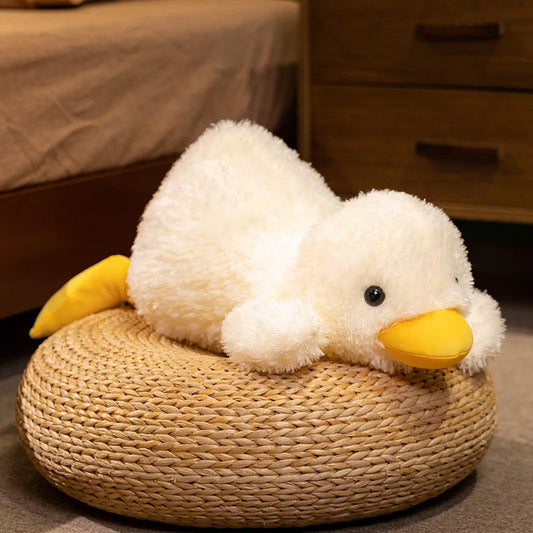 45-75CM Cute Cartoon Anime Party Pose Yellow Duck Stuffed Toy Kawaii Duck Children's Soothing Doll Pillow Handmade Birthday Gift