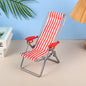 1/6 Dollhouse Mini Foldable Beach Chair Model Dollhouse Outdoor Casual Reclining Chair Dolls House Furniture Decoration