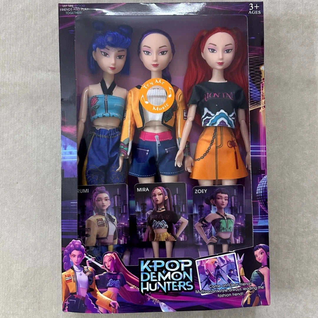 2026 Hot NEW KPop Demon Hunters Rumi Mira Zoey Anime Figure Set - Cute Cosplay Dolls Action Figures - Birthday Gift for Kids