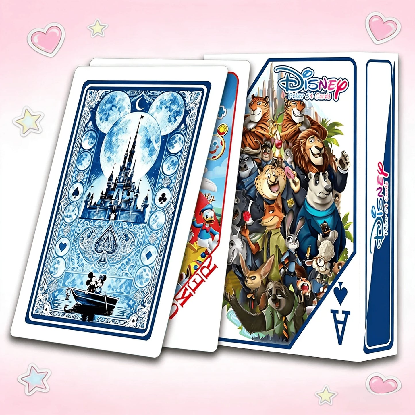 Disney Poker Playing Cards Child Toys Deck Cartoon Mickey Minnie Donald Stitch Zootopia Cars Pooh Finding Dory Lion King Dumbo