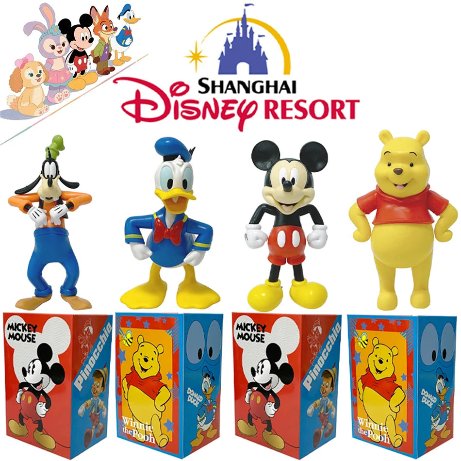 2026 New Disney Mickey Mouse Donald Duck Winnie The Pooh Goofy Action Figure Kawaii PVC Model Doll Collection Toys