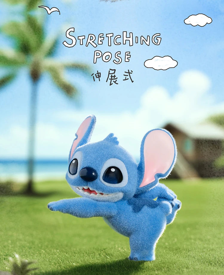 New Toptoy Disney Stitch Energetic Yoga Random Blind Box Series Flocked Figurine Cute Anime Peripheral Doll Collectible Gifts