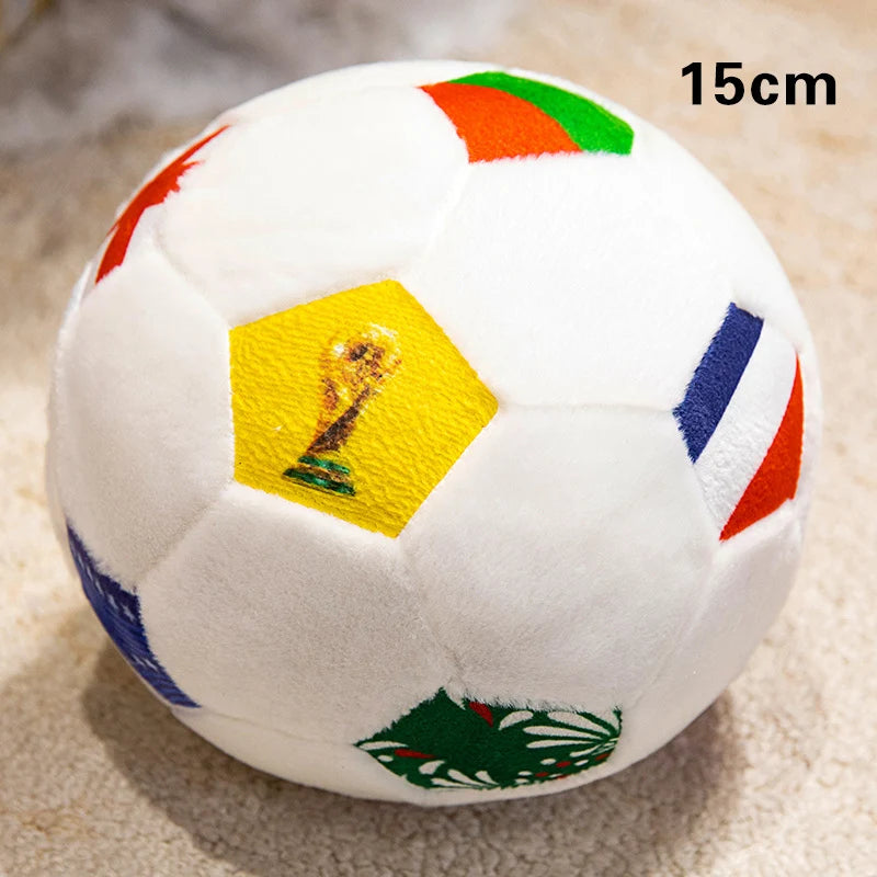 15/20/25cm Lovely Football Plush Dolls Kawaii Ball with Colorful National Flag Stuffed Soft Pillow Soccer Plushie Toy