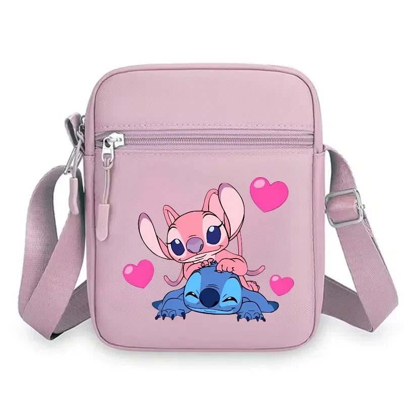2026 Disney Latest Hot Selling Stitch Printed Boys and Girls Colorful Small Square Bag Casual Fashion Cute Women's Shoulder Bag