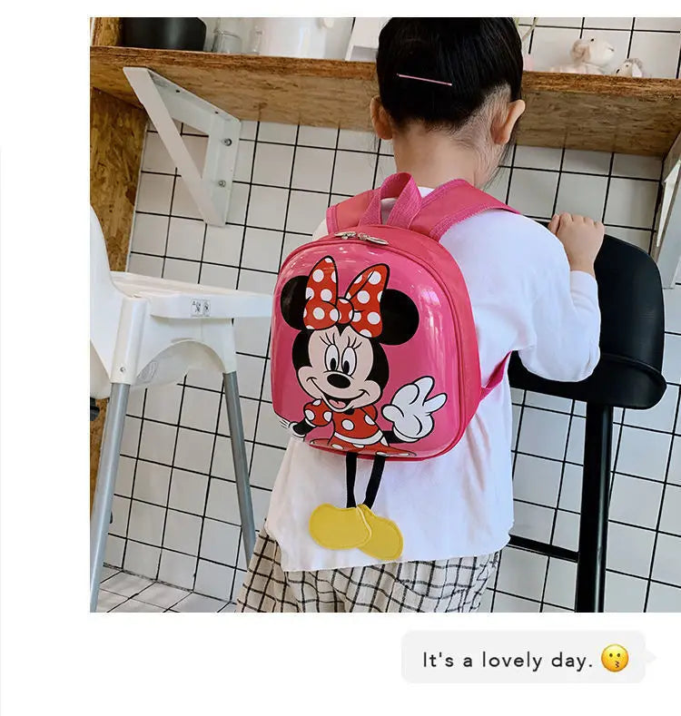 Disney Mickey Mouse Children's Kindergarten Backpack Boys Girls Baby Backpack Mini Cartoon Eggshell Backpack Kids Backpack