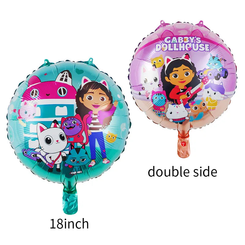 Gabby Dollhouse Cats Birthday Party Supplies Disposable Tableware Plates Cup Napkin Banner Tablecloth Cake Decoration Kids Gifts