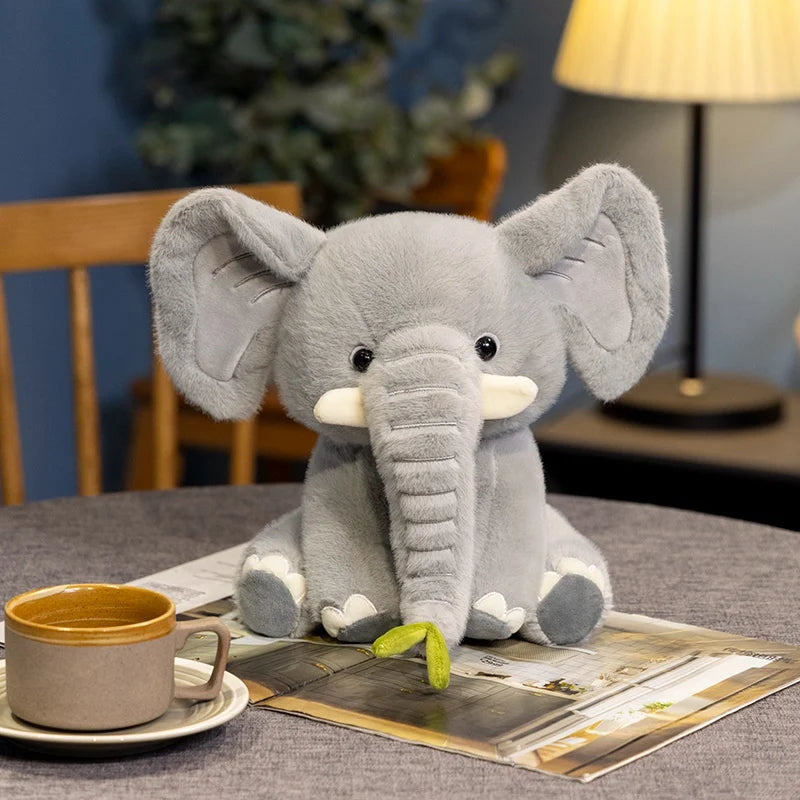 Nice 1pc 25/40cm Cartoon Cute Elephant Plush Doll Long Nose Pink Grey Sitting Animal Stuffed Toy Home Decor Gift For Boys Girls