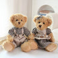 2pcs/lot 26cm Lovely Couple Teddy Bear Peluche Toys Kawaii Dress Bear Dolls Stuffed Soft Toy for Girls Baby Girlfriend Gifts