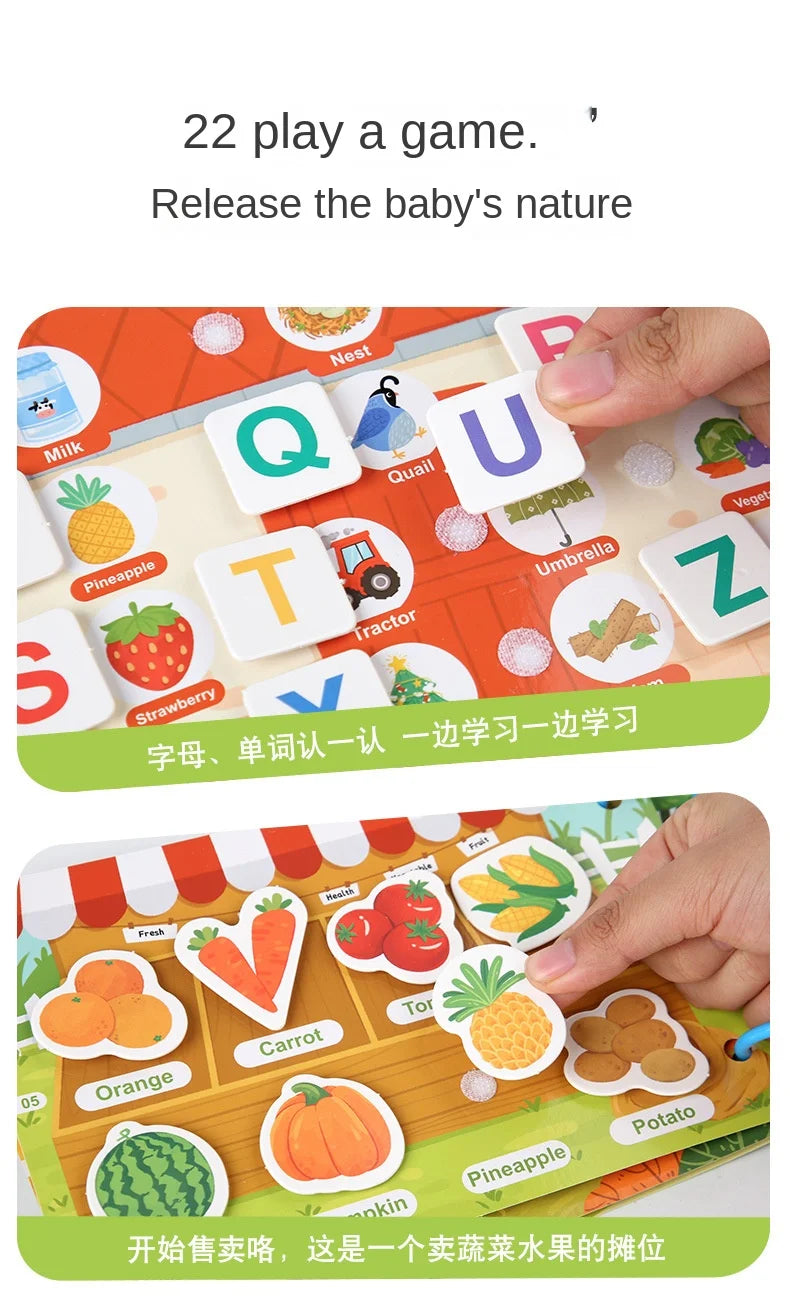 Busy Book Sticker Quiet Book for Kids Montessori Early Educational Toy Toddlers Matching Puzzles Game Baby Learning Toys Gifts