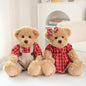 2pcs/lot 26cm Lovely Couple Teddy Bear Peluche Toys Kawaii Dress Bear Dolls Stuffed Soft Toy for Girls Baby Girlfriend Gifts