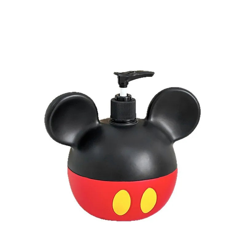 Disney Mickey Mouse Hand Sanitizer Bottle Large Capacity Press-Type Dispenser, Refillable Empty Container for Shampoo Body Wash