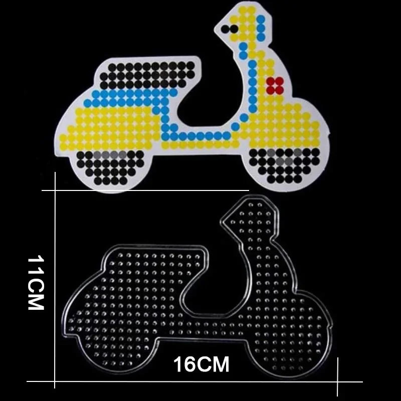 5mm Hama Beads Template with Color Paper Plastic Stencil Jigsaw Perler Puzzles Pixel Beads Diy Transparent Shape Puzzle Pegboard