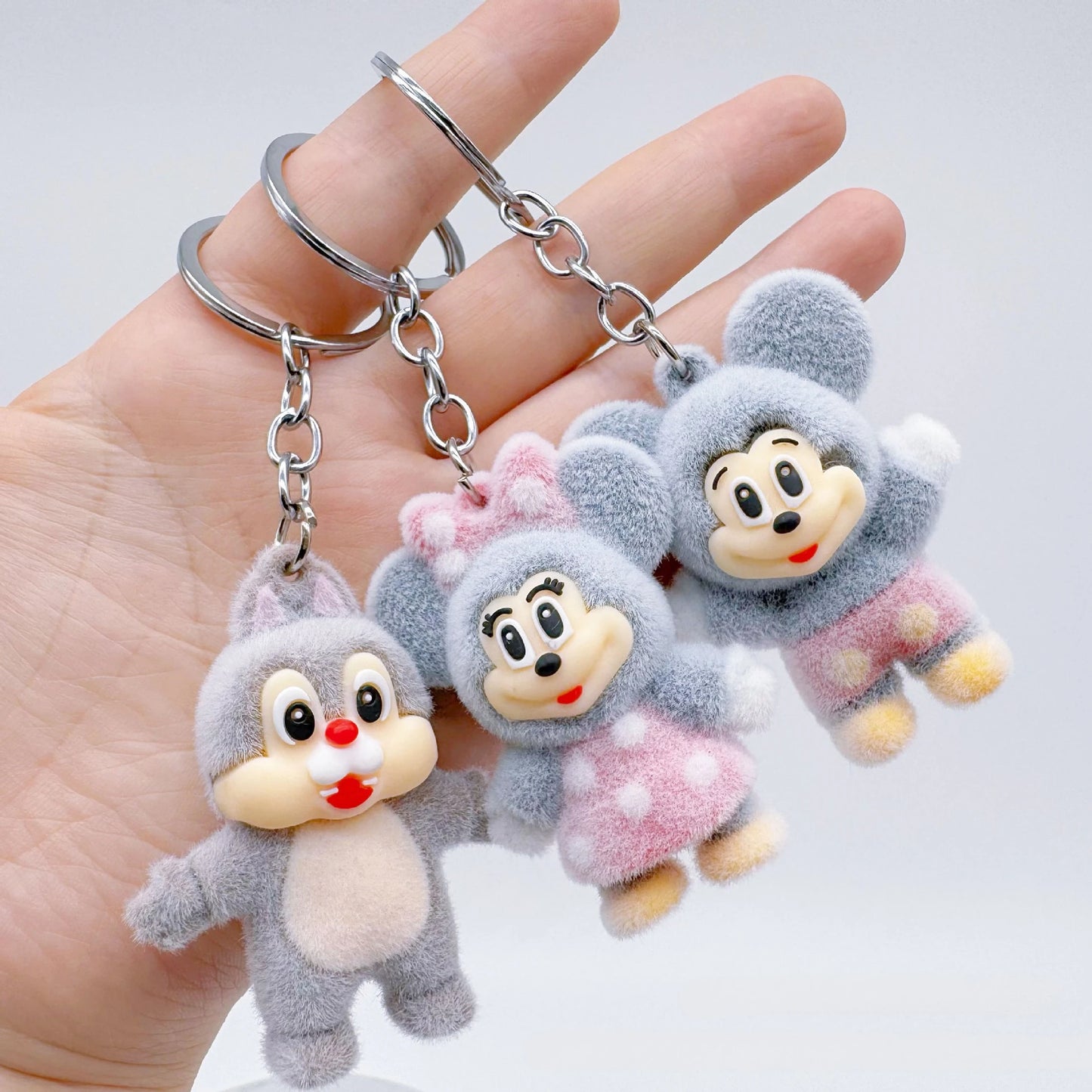 New Disney Cartoon Flock Doll Donald Duck Keychain Mickey & Minnie Kid Toy Cute Bag  Decorate Christmas Party smal gifts