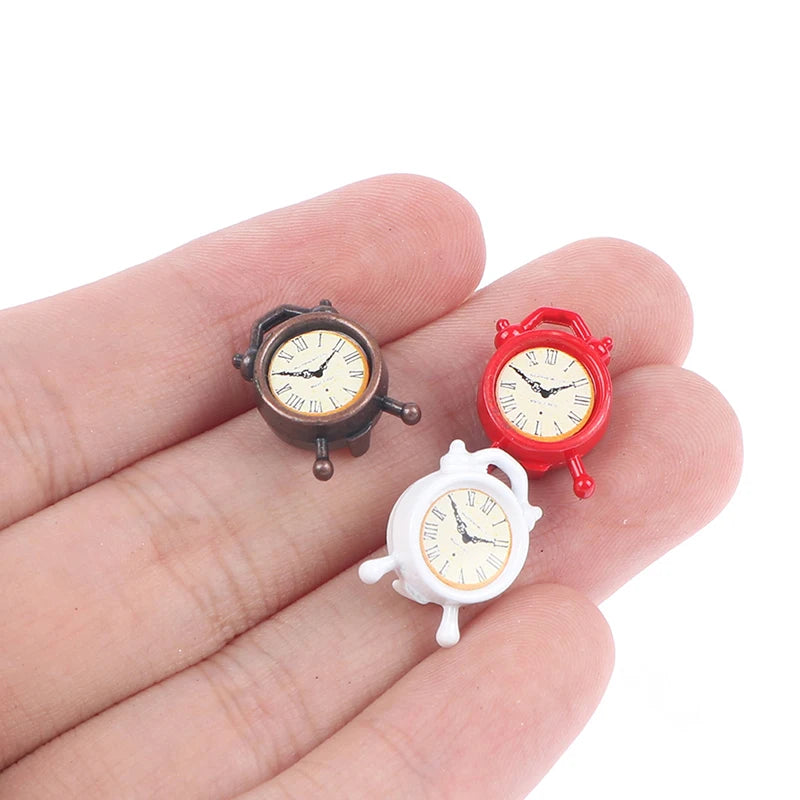 1Pc 1:12 Dollhouse Miniature Alarm Clock Model Doll Home Room Decoration Toy