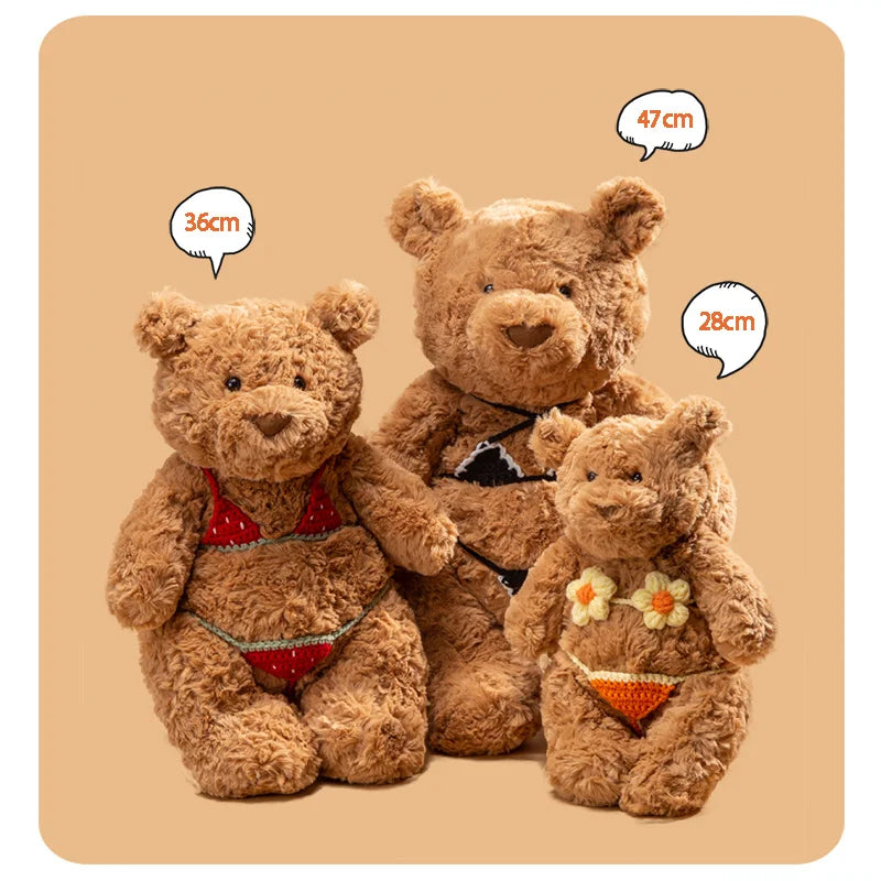 28/36/47CM Bartholomew Bear Plush Toys Soft Stuffed Cartoon Animal Doll Cute Bear Wear Bikini Doll Funny Gifts