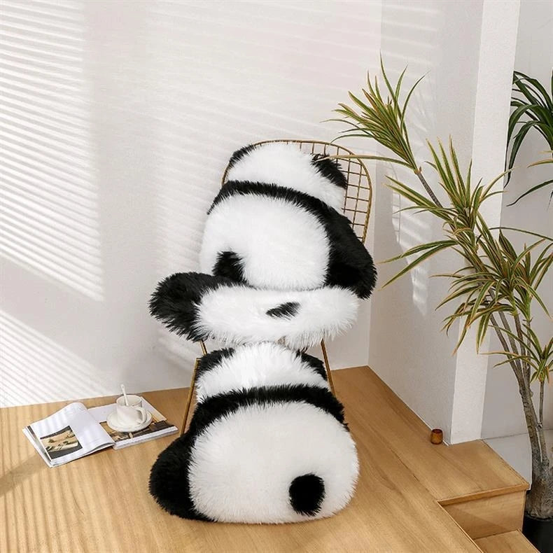Cute Panda Plush Seat Cushion Doll Long Soft Plush Pillow for Sofa
