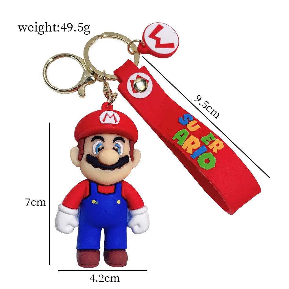 Super Mariod Keychain Mariod Bros Luigi Toad Yoshi Bowser Action Figure Model PVC Cartoon Bag Doll Toys Gift Y2k Fashion