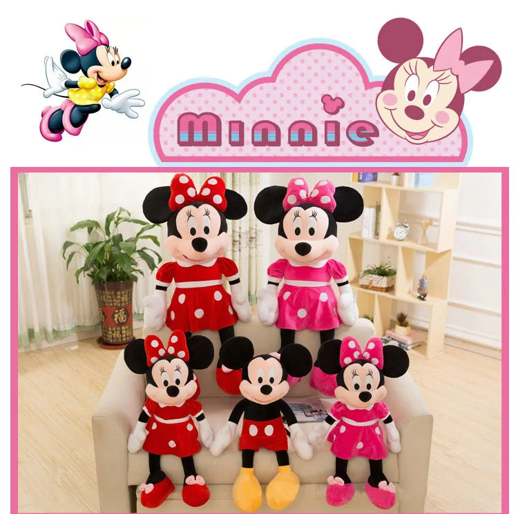 30-35cm Disney Mickey Mouse Plush Toys Kawaii Anime Mickey Minnie Stuffed Plush Models Decoration Dolls for Kids Birthday Gift