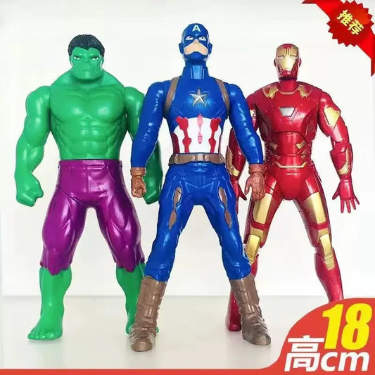 Brand new 18cm doll model Spider-Man figure, press-and-rotate Superman, Steve Rogers collectible, children's toy gift