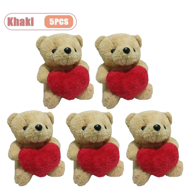 1-5PCS Valentine’s Day Bear Plush Toy Cute Heart-Hugging Stuffed Animal Doll Soft Love Bear Gift for Christmas  Anniversaries